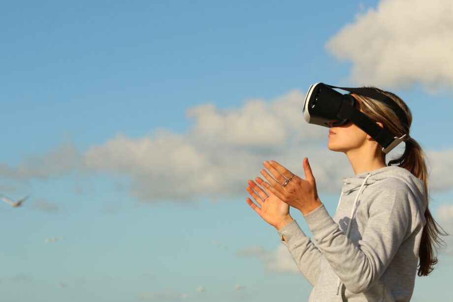 Perception vs Reality woman with vr goggles