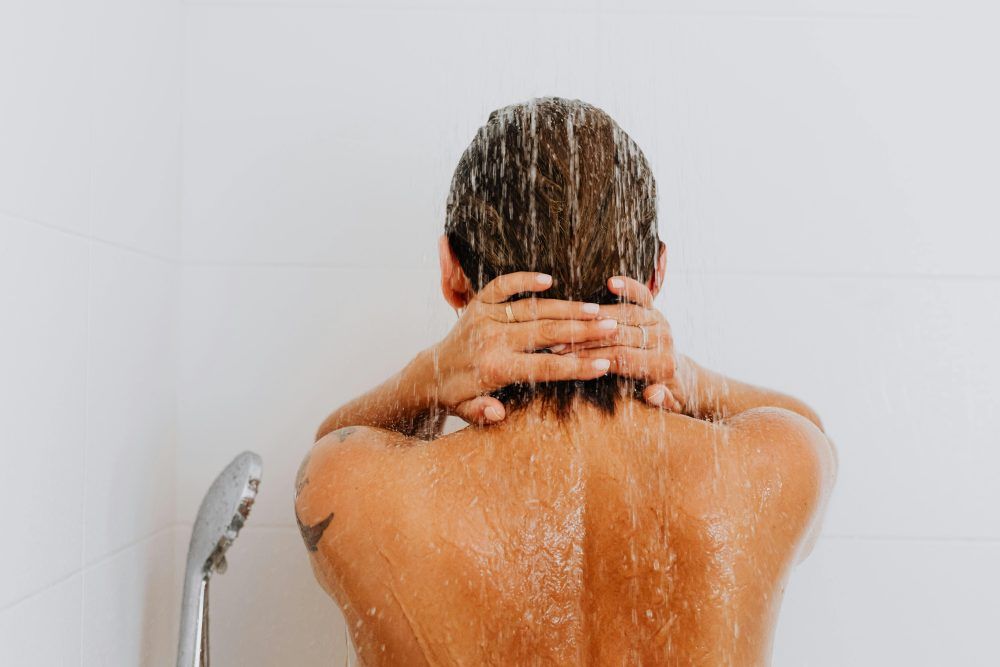 person in a shower