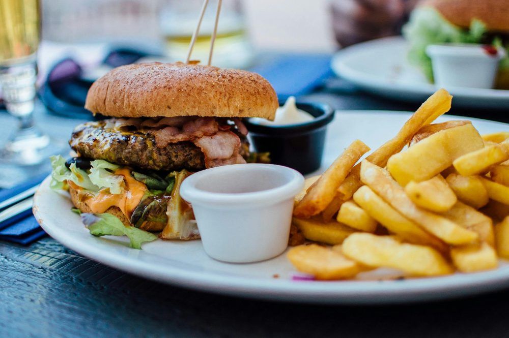 Image of burger and chips SAD