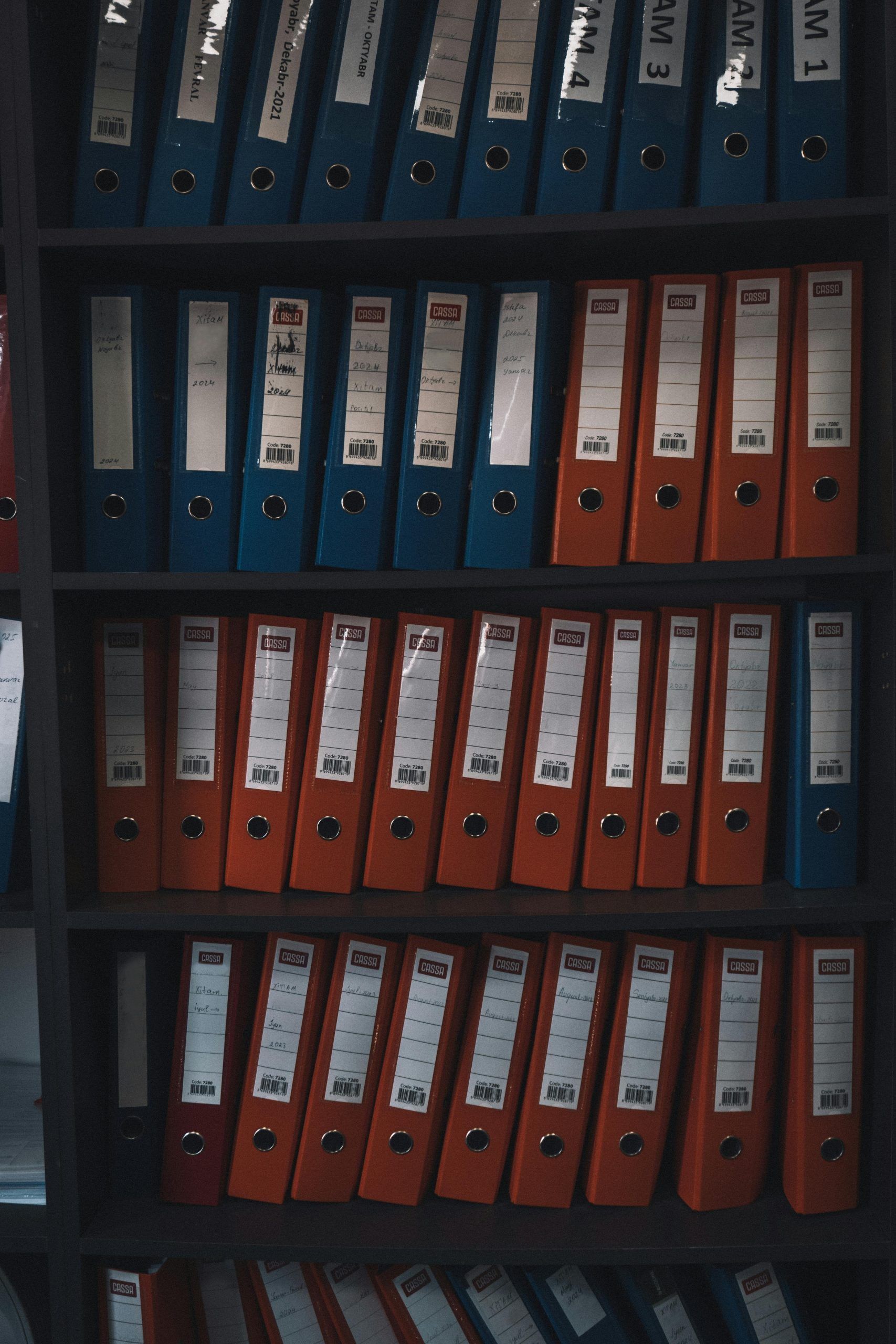 Files - file boxes on a shelf